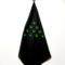 Black cotton bandana with embroidered leaf graphic